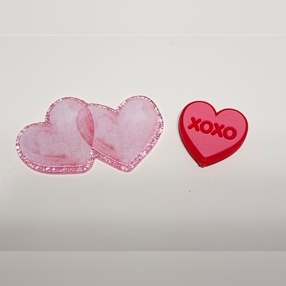 Flatback XOXO Valentine Beads Crafts Badge Keychain‎ Glitterback Magnet